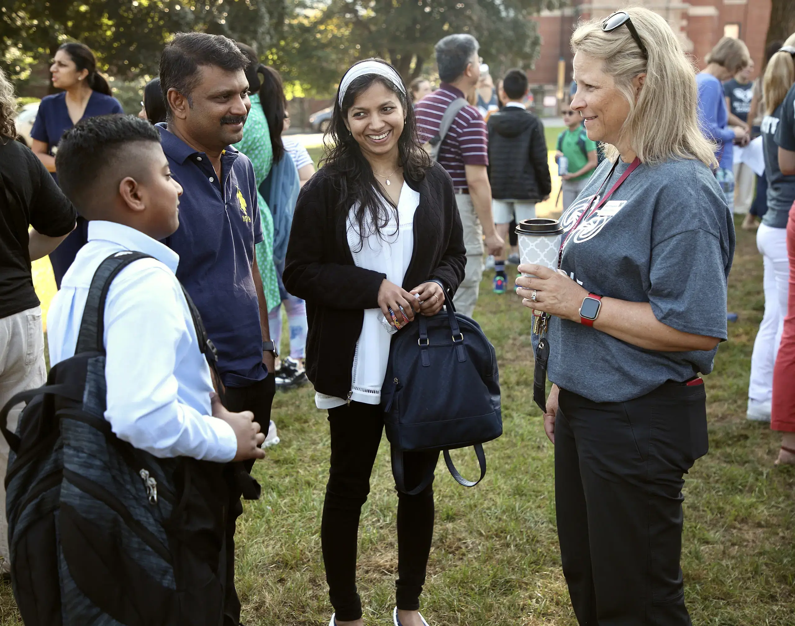 Worcester Academy parents and students at orientation. 