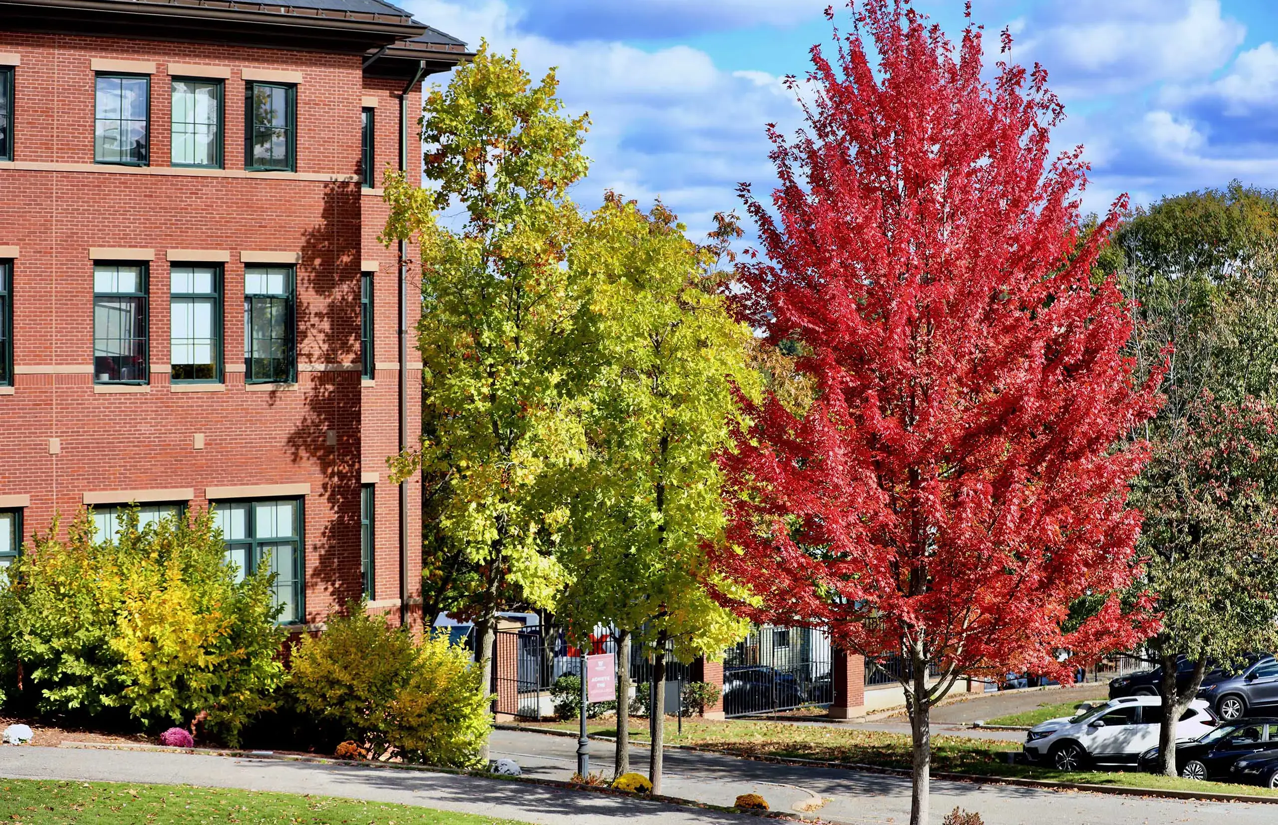 Middle School Rader building in the autumn season.