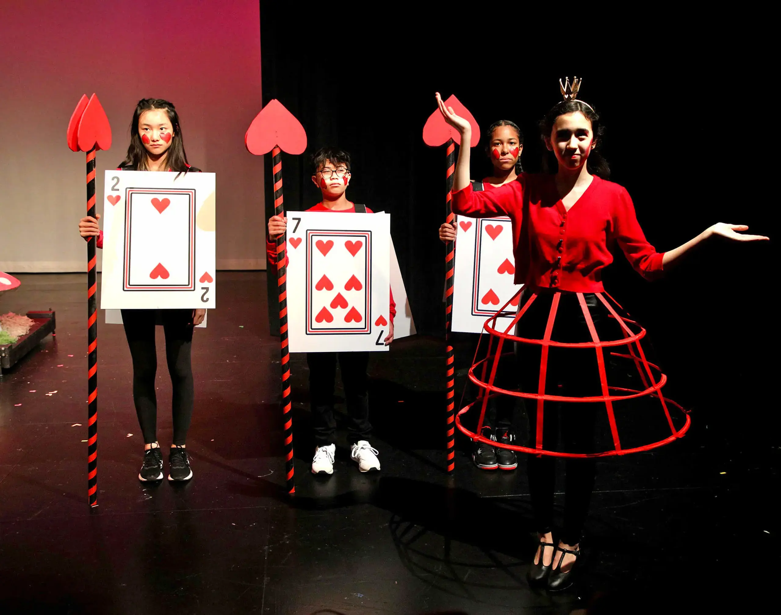 Worcester Academy students taking part in a play.