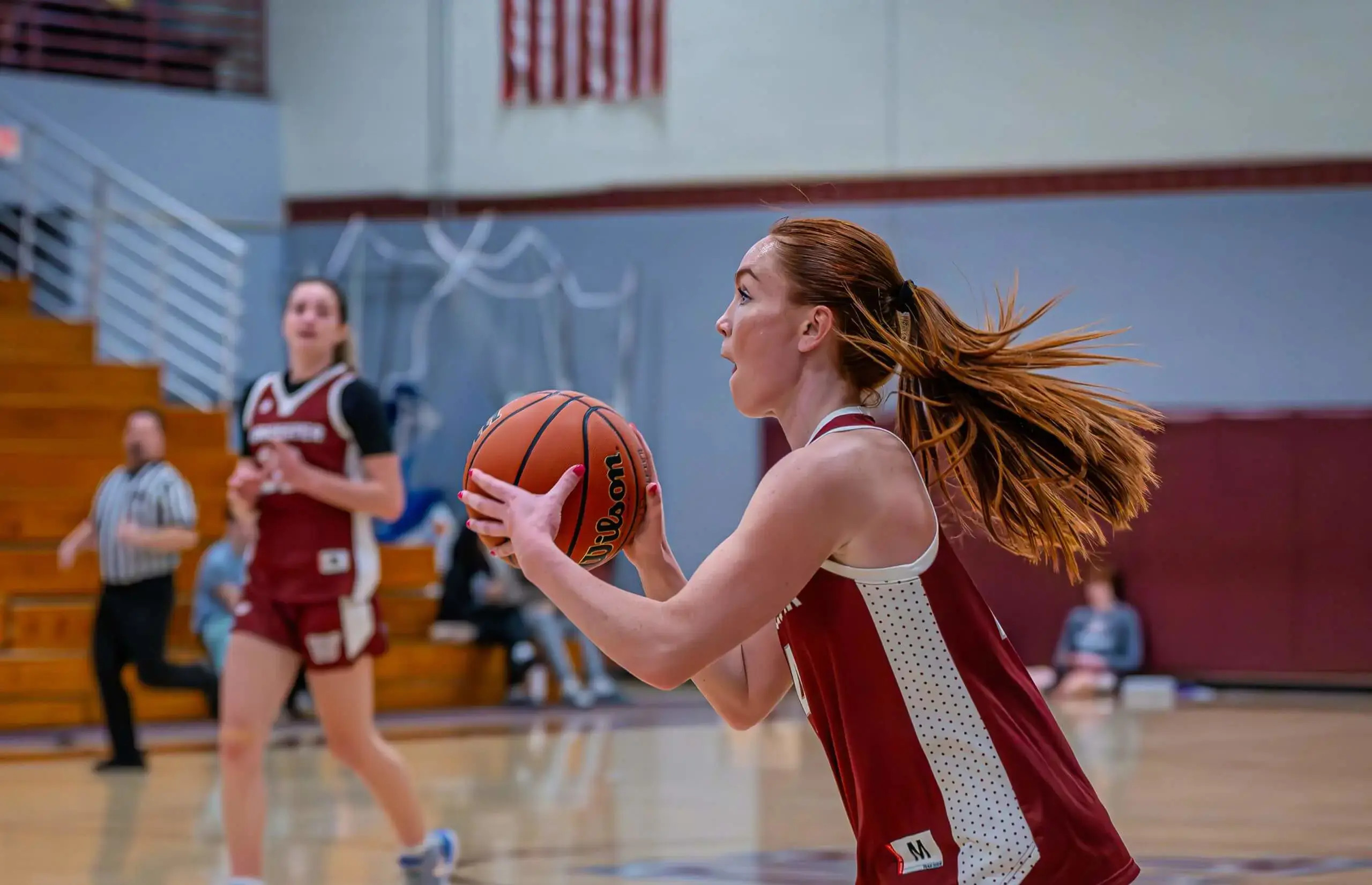 Worcester Academy student playing basketball