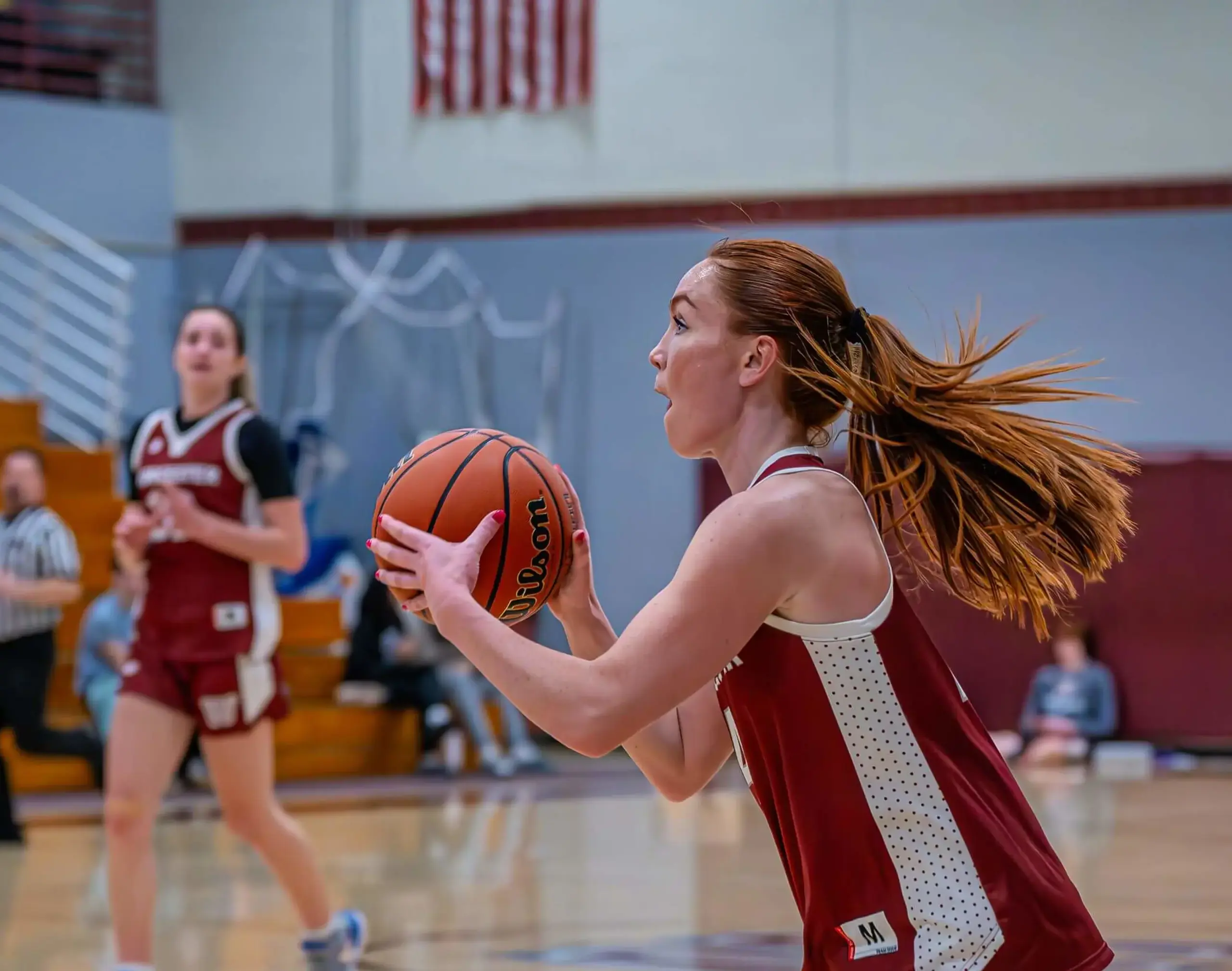 Worcester Academy student playing basketball