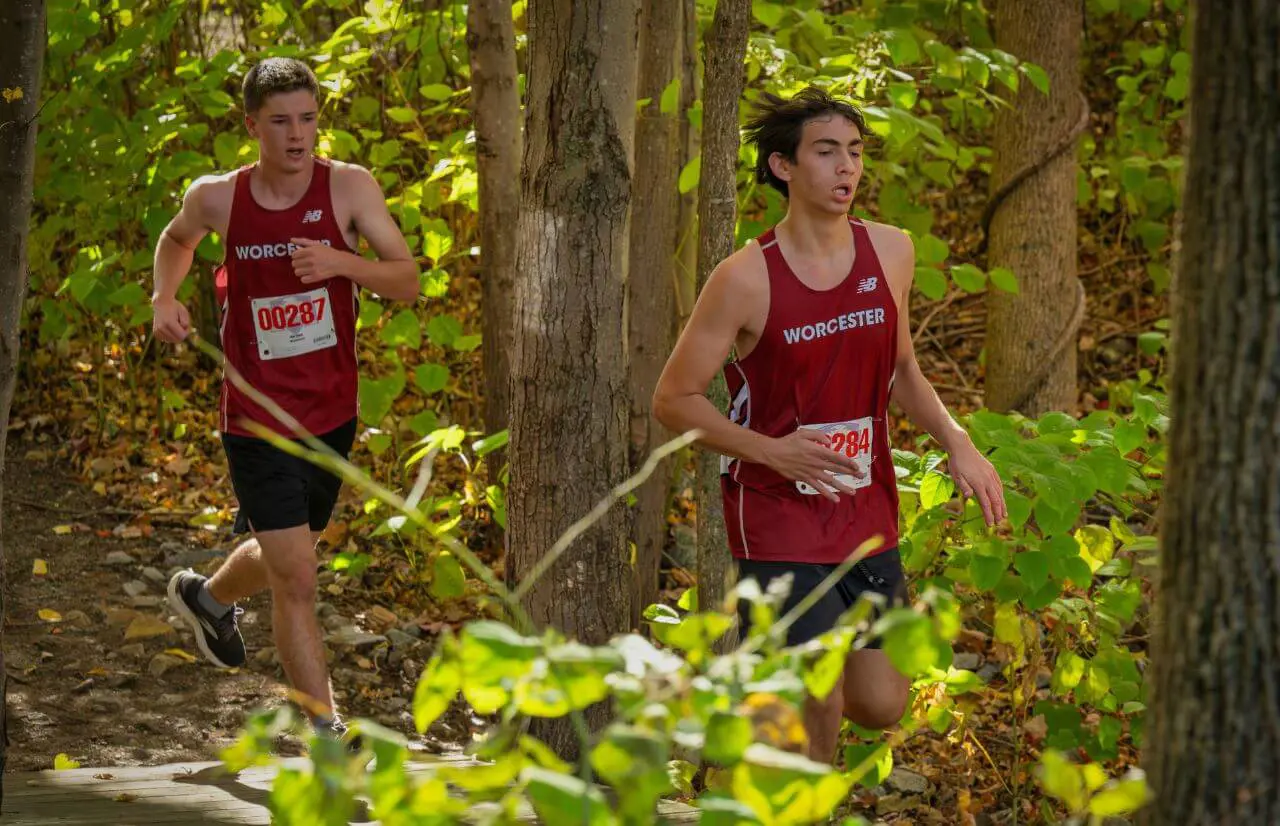 Worcester Academy Students running.