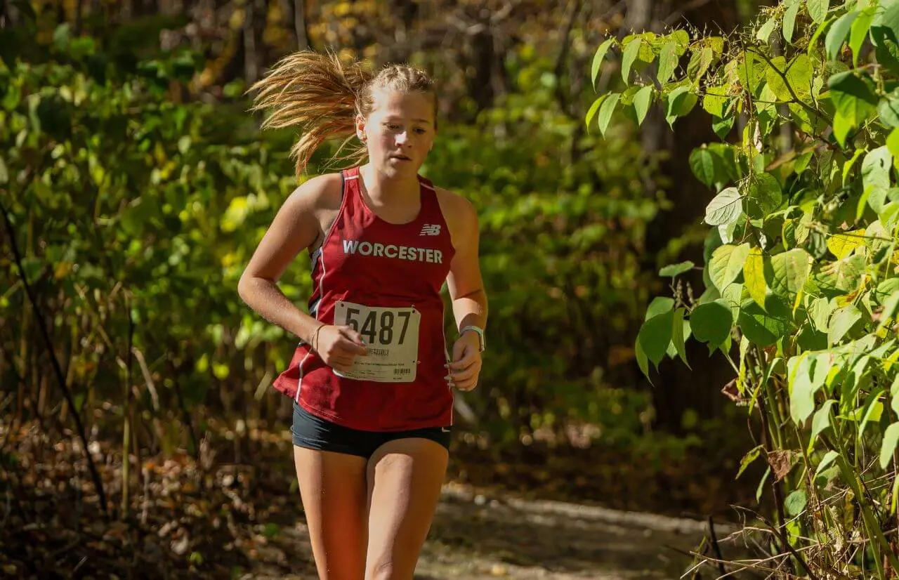 Worcester Academy Student running.