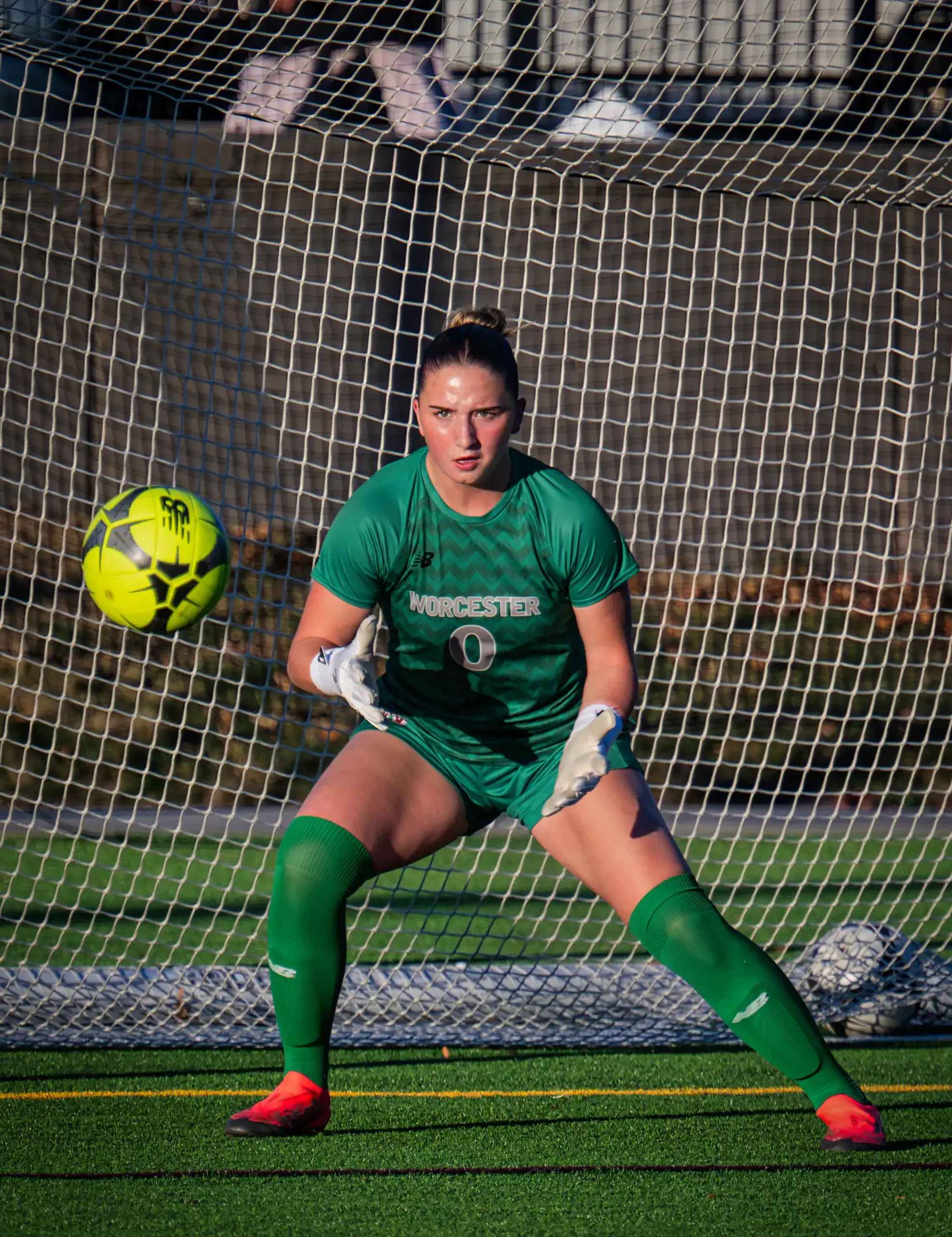 Pepper Escher ’25 playing soccer,