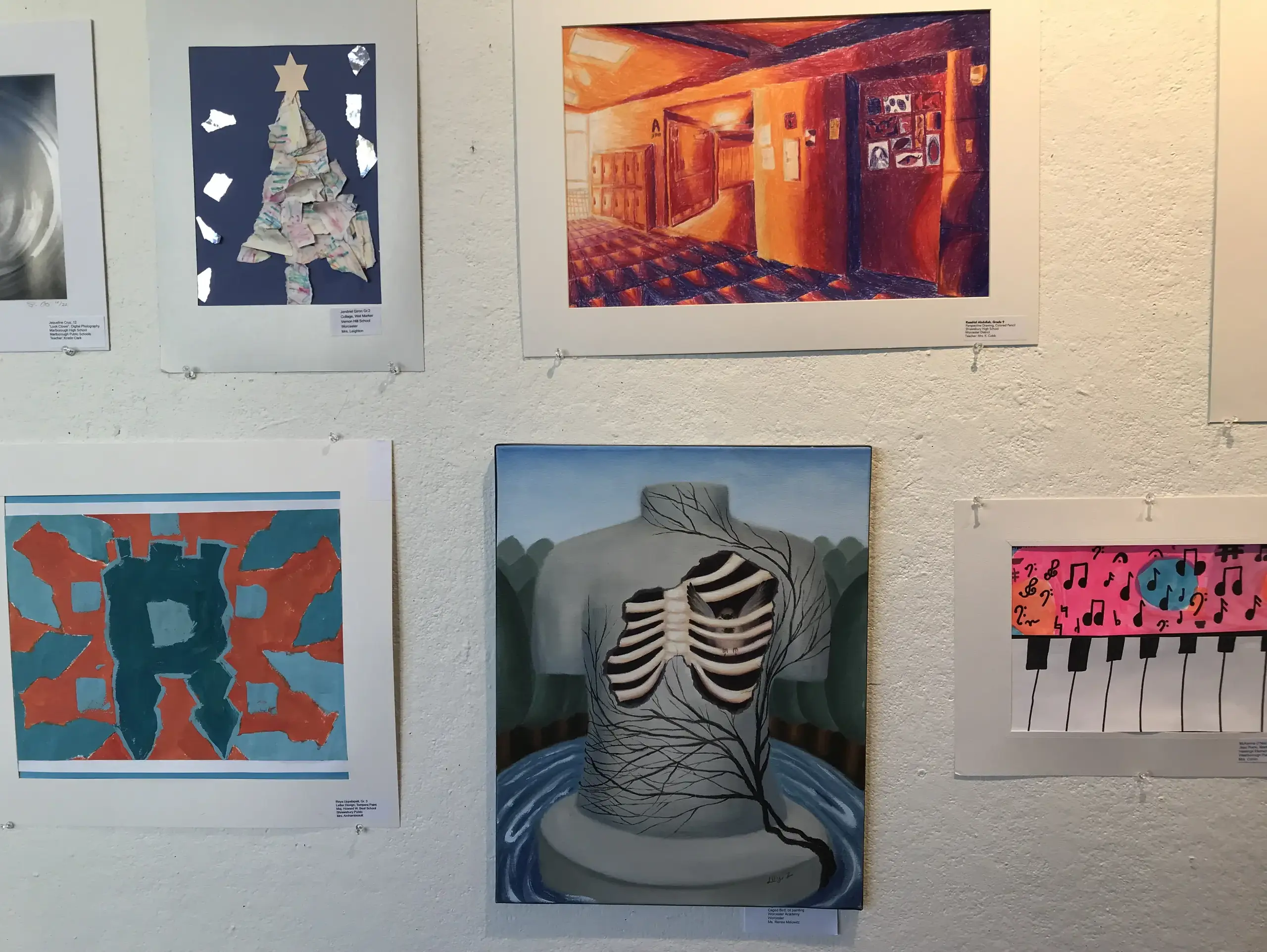 Student Art in a Gallery