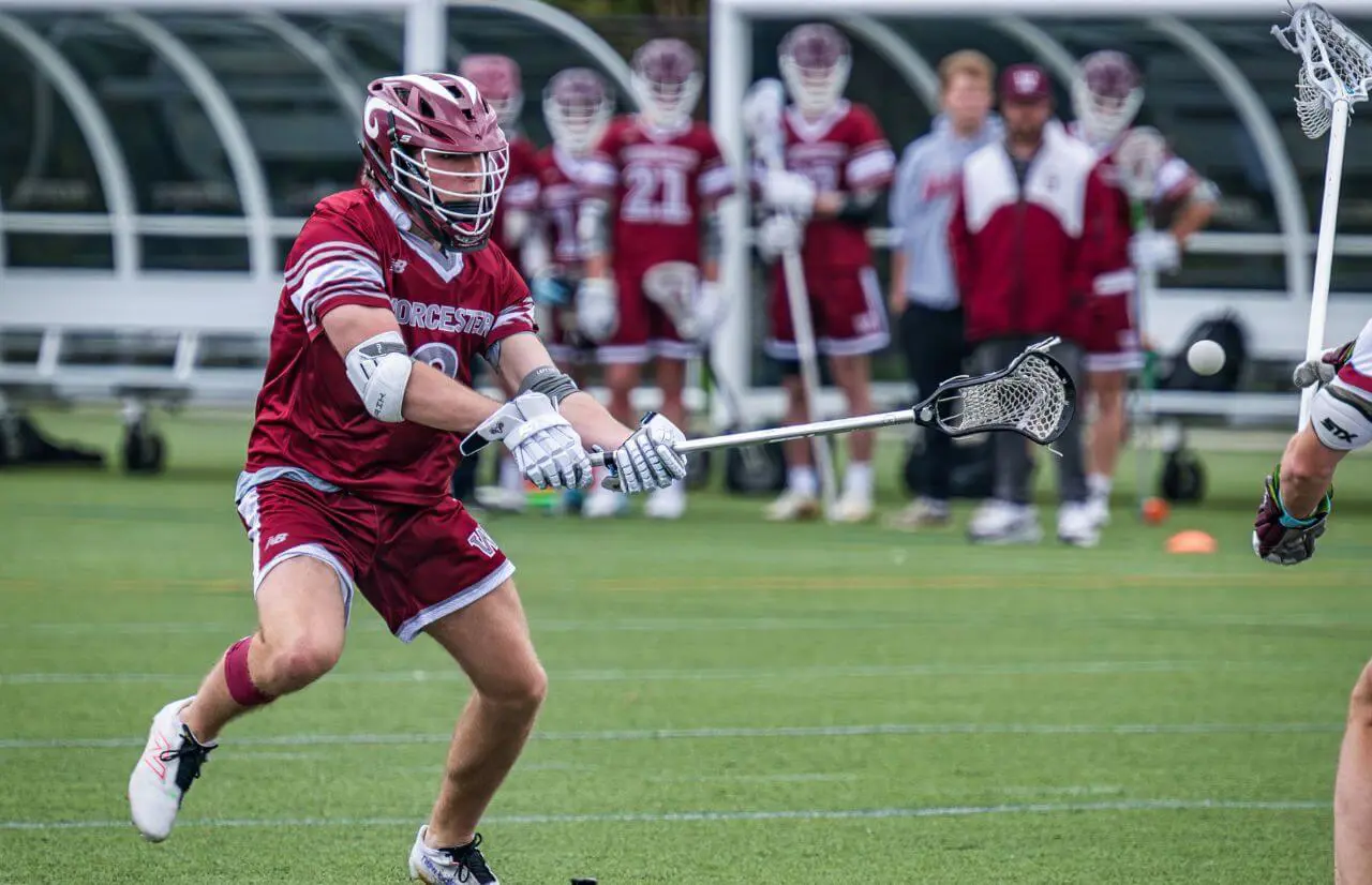 Worcester Academy Student playing Lacrosse.