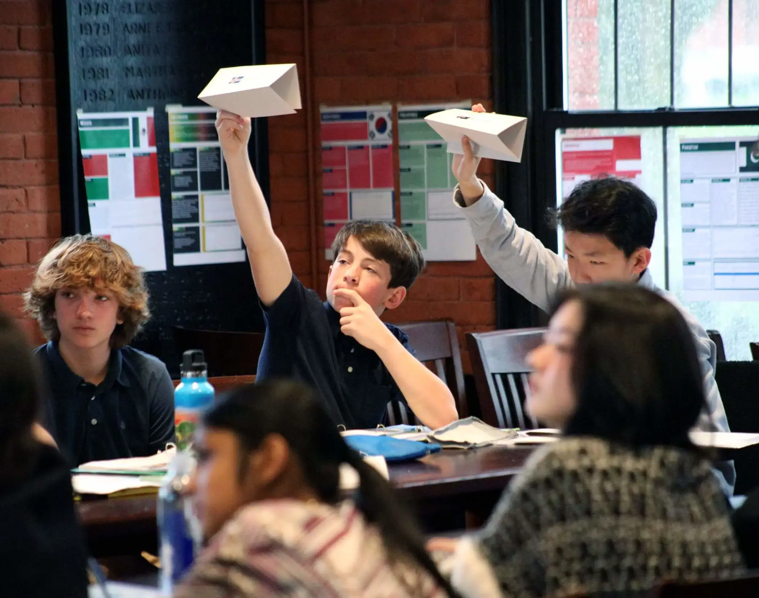 Worcester Academy Middle School students taking part in a Model UN