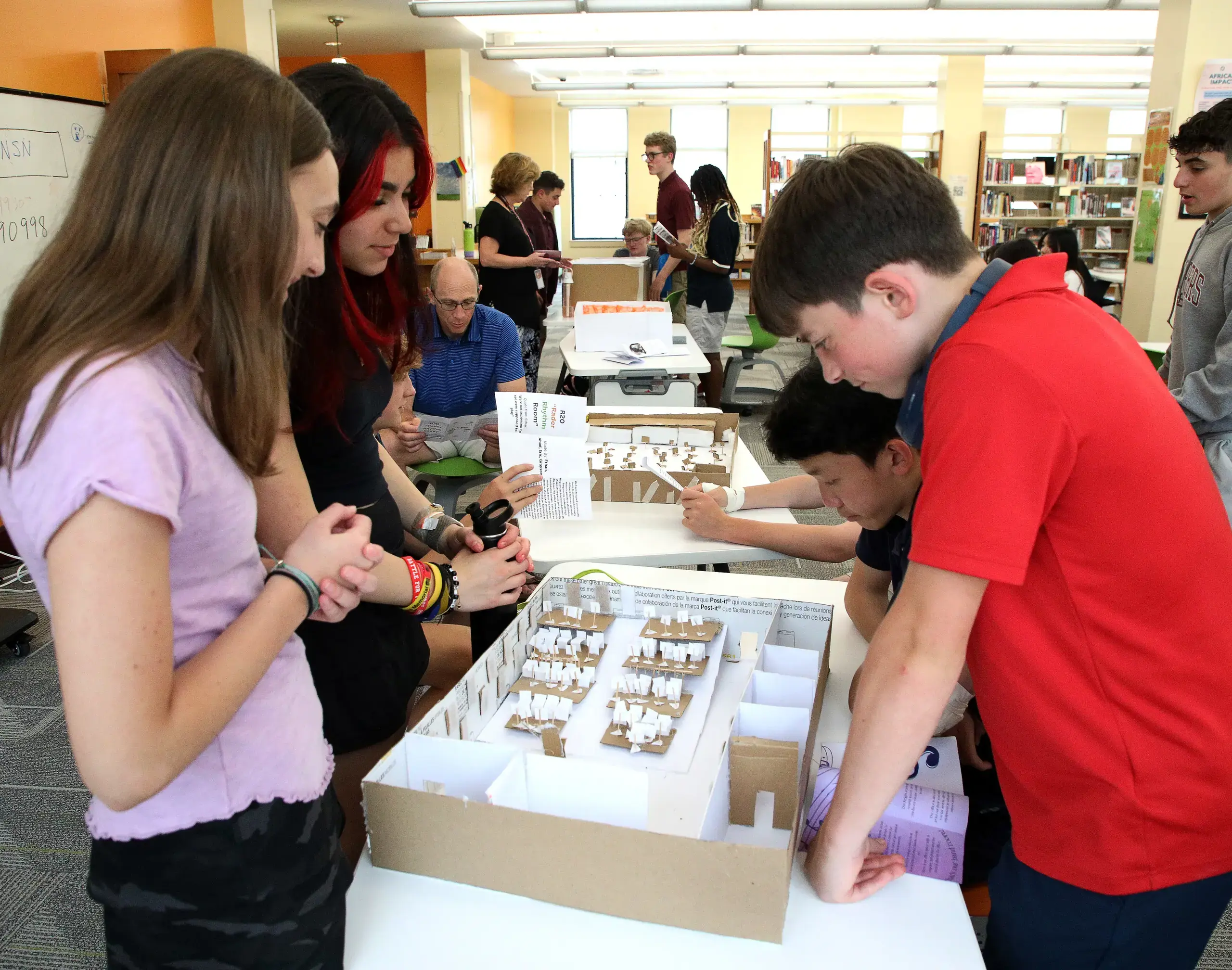 Worcester Middle School Students at a project fair.