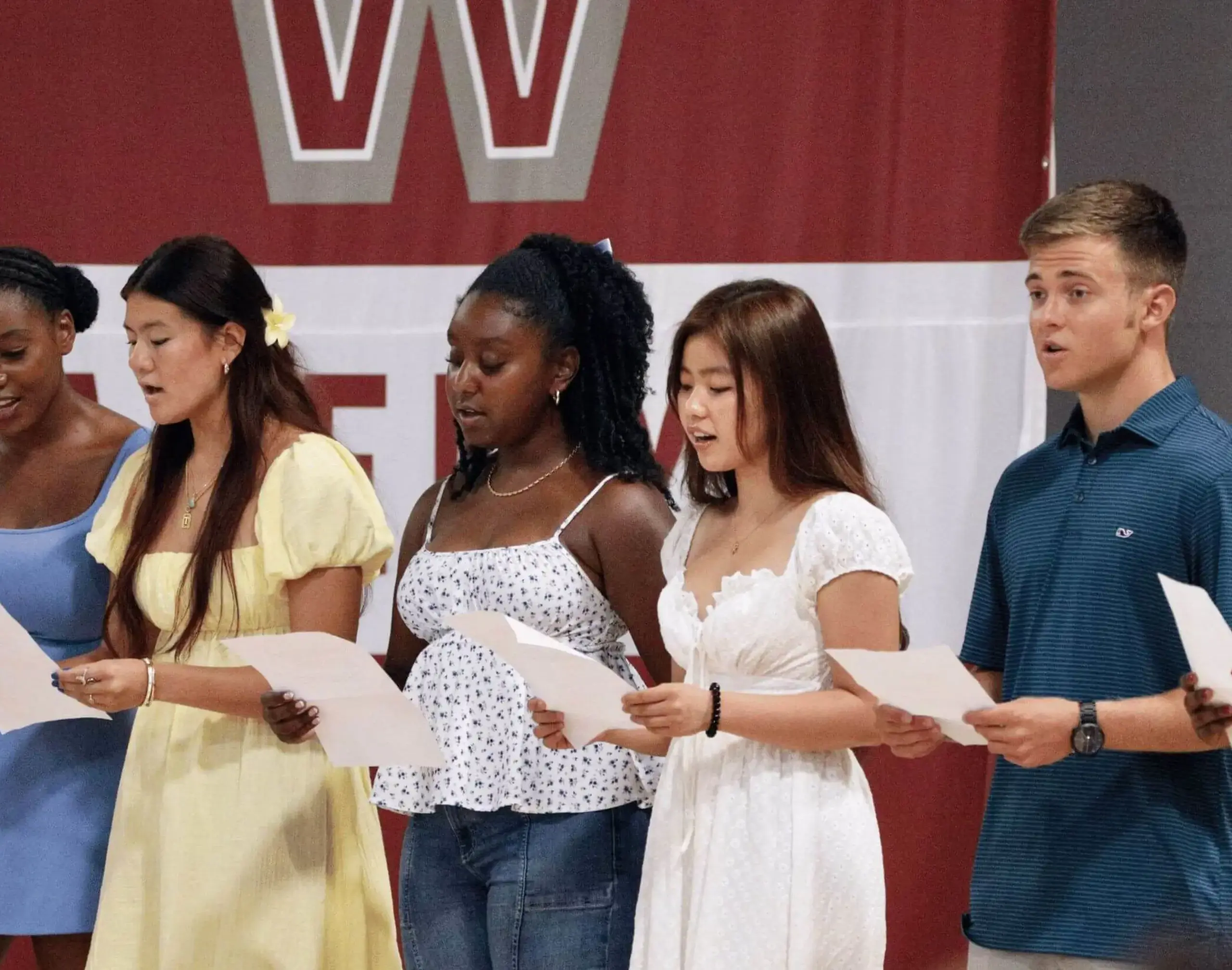 Worcester Academy students performing as part of a choir