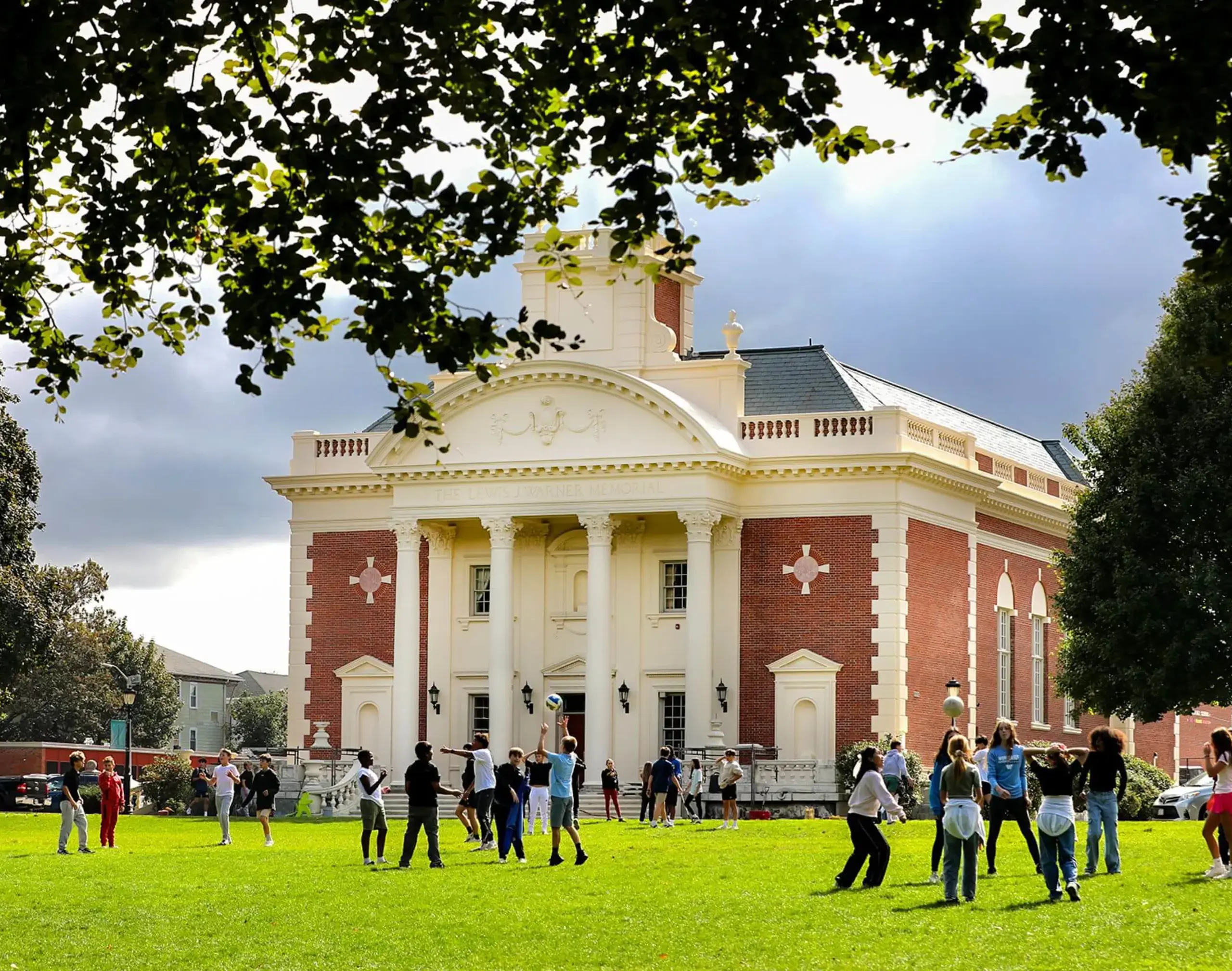 Worcester Academy middle school students at recess