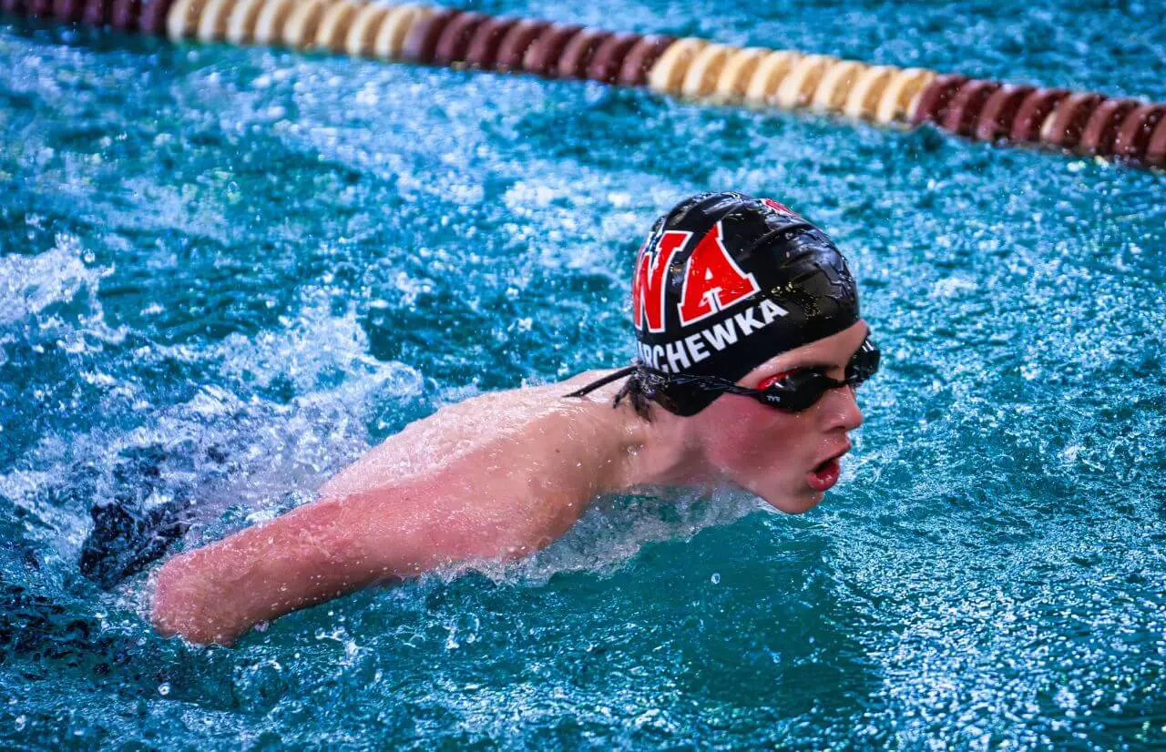 Worcester Academy Student swimming.