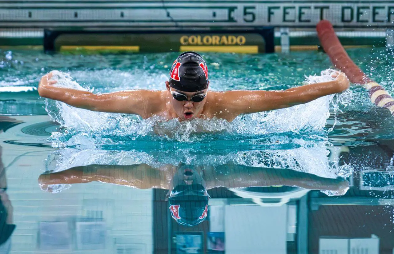 Worcester Academy Student swimming.