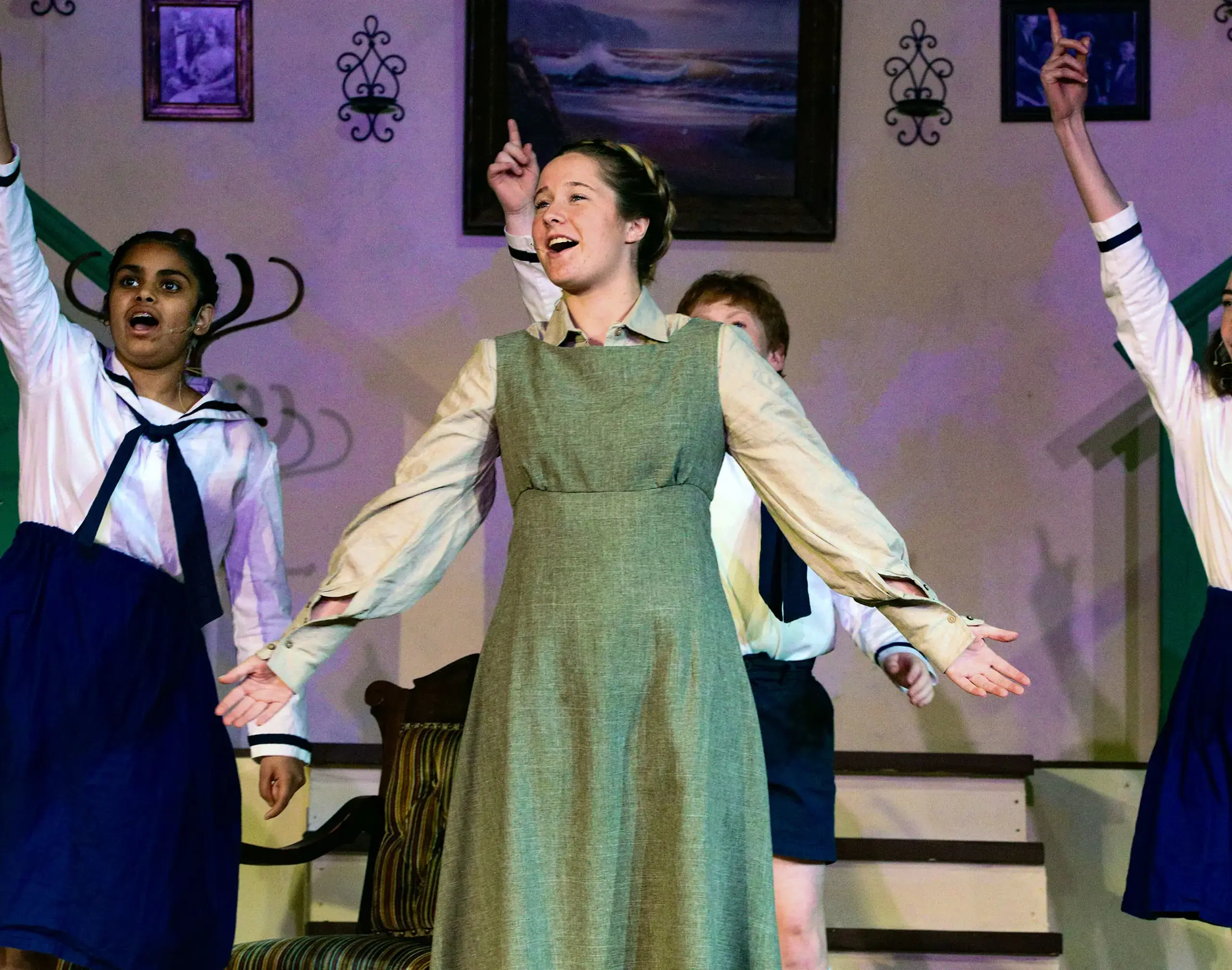 Upper and Middle School Students performing in 'The Sound of Music.'