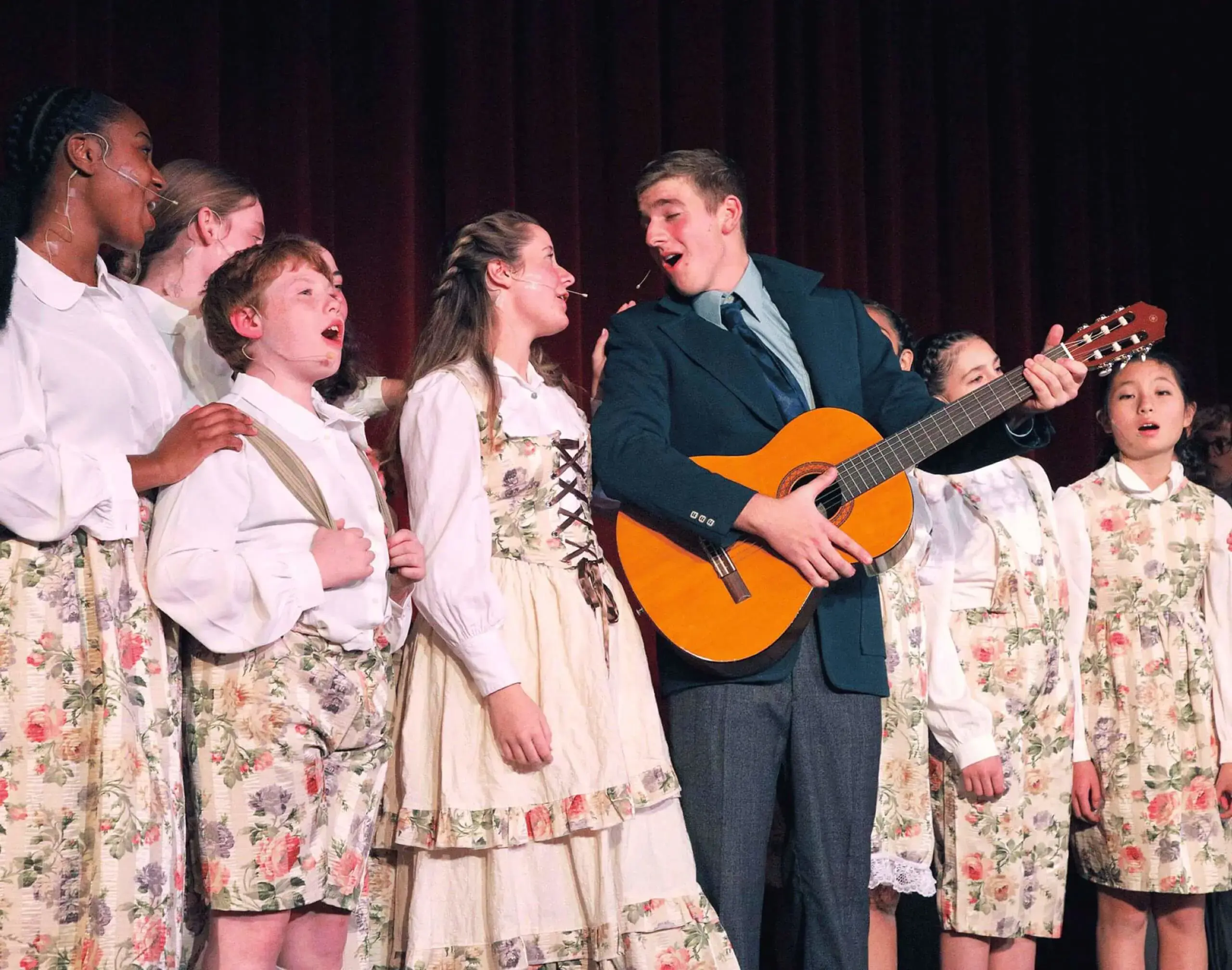 Worcester Academy Students taking part in a performance of the sound of music
