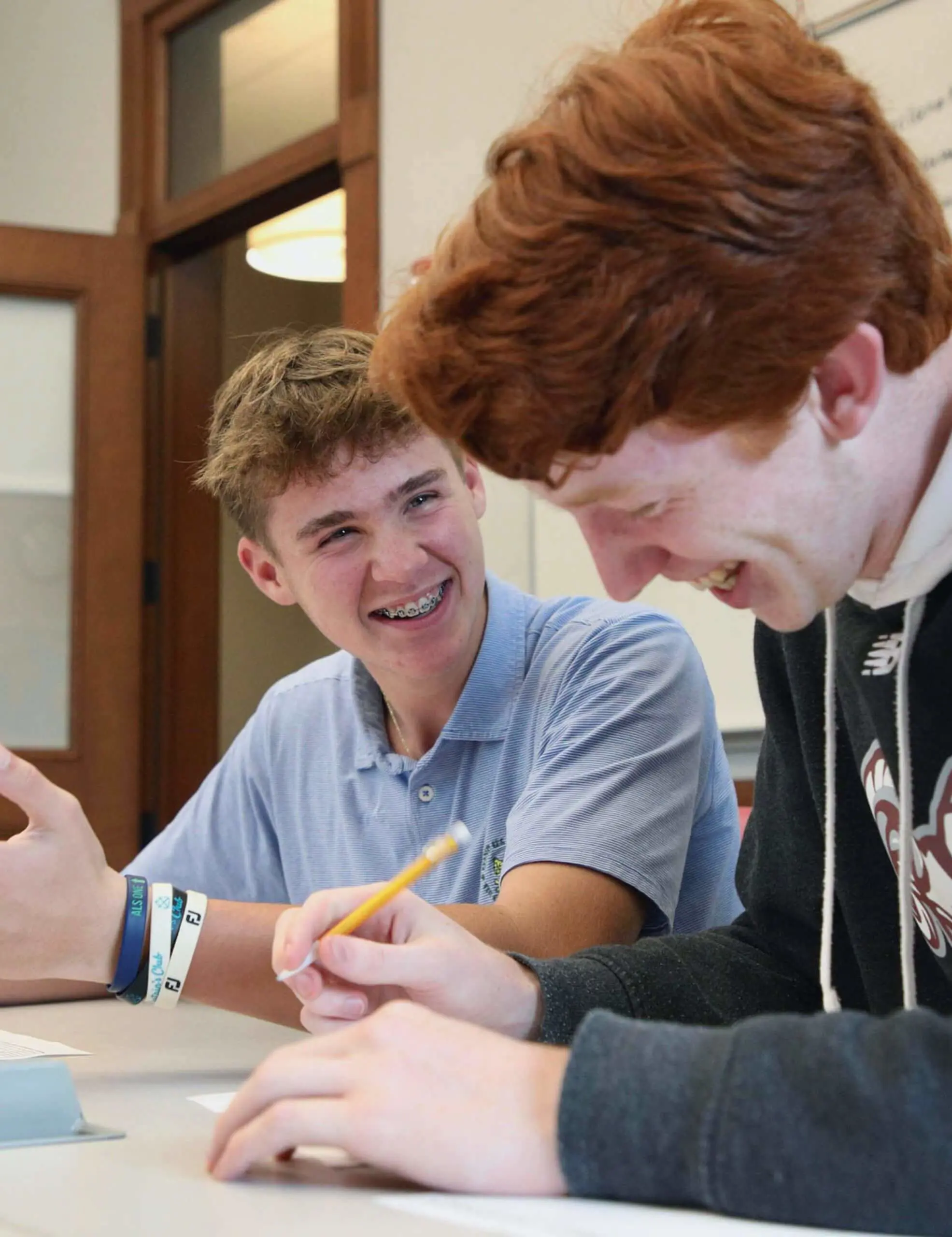 Worcester Academy Upper School Students in a History class.